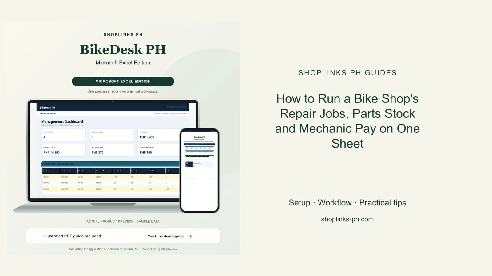 How to Run a Bike Shop's Repair Jobs, Parts Stock and Mechanic Pay on One Sheet cover