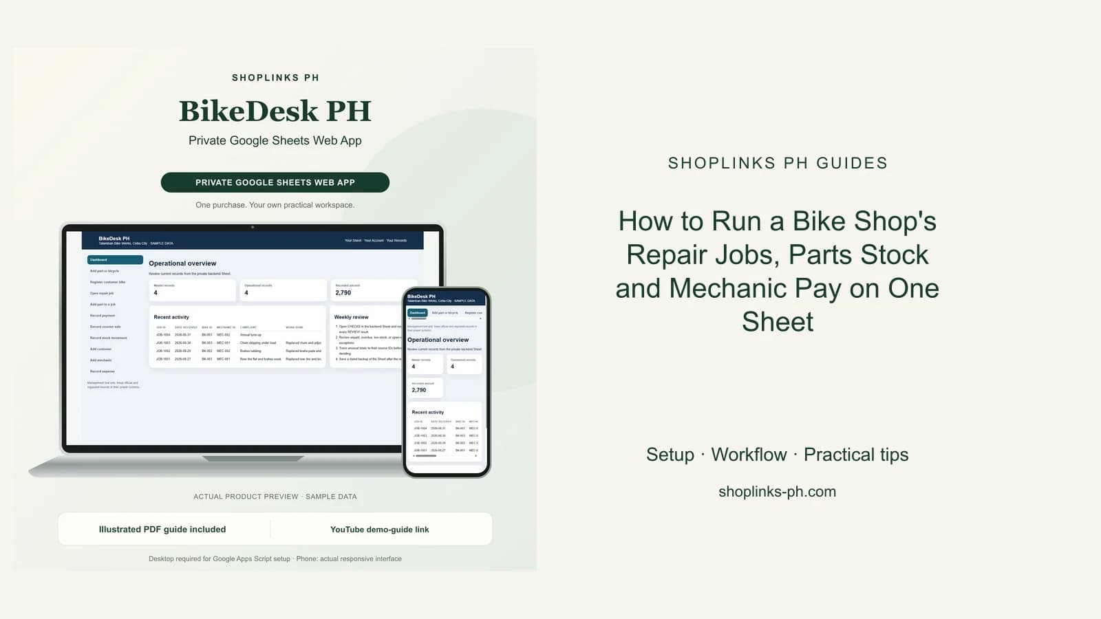 How to Run a Bike Shop's Repair Jobs, Parts Stock and Mechanic Pay on One Sheet cover
