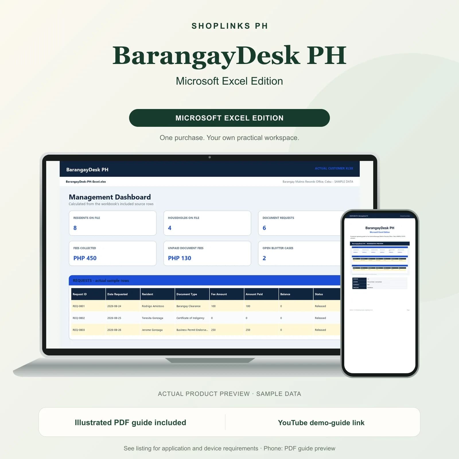 BarangayDesk PH - Microsoft Excel Edition product preview