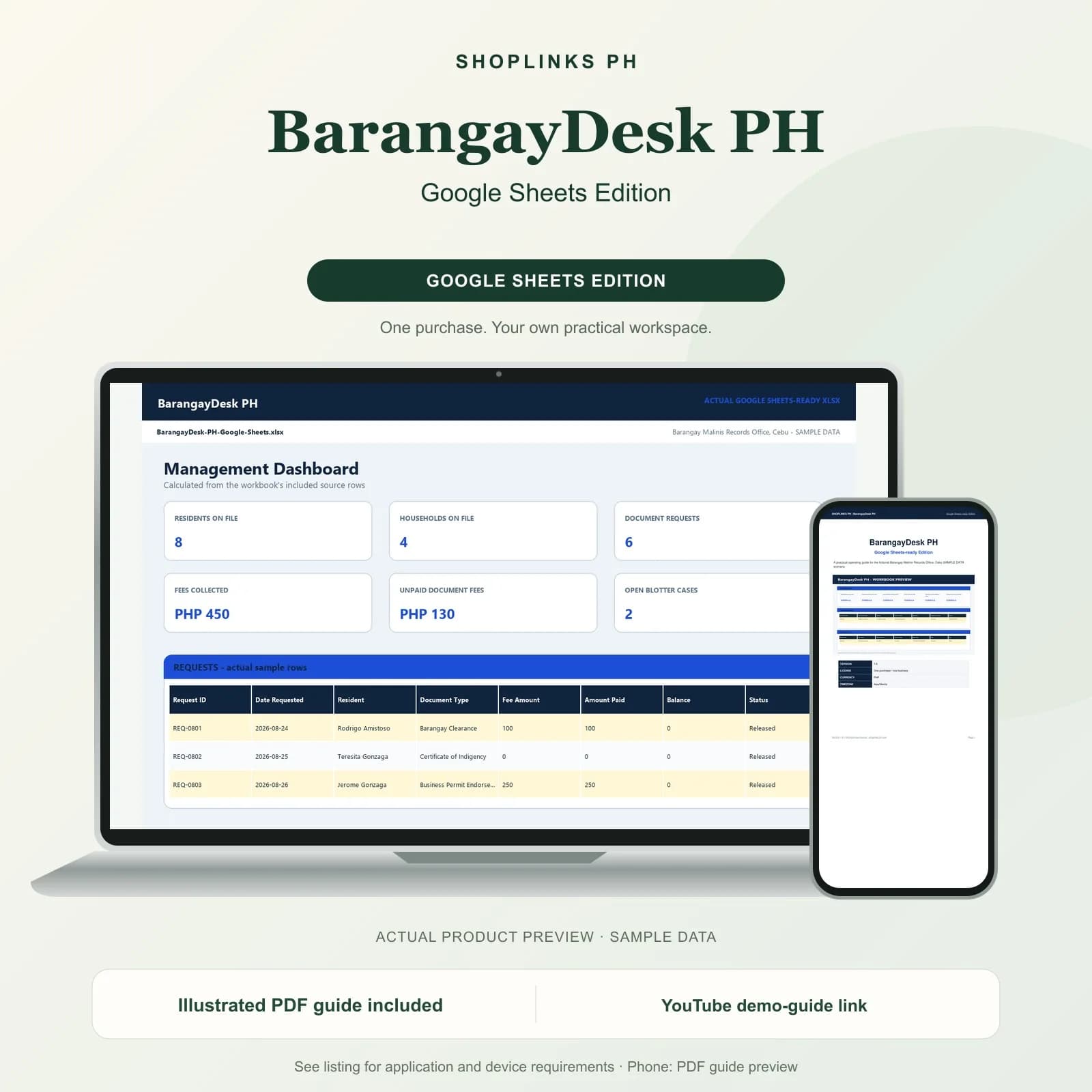 BarangayDesk PH - Google Sheets Edition product preview