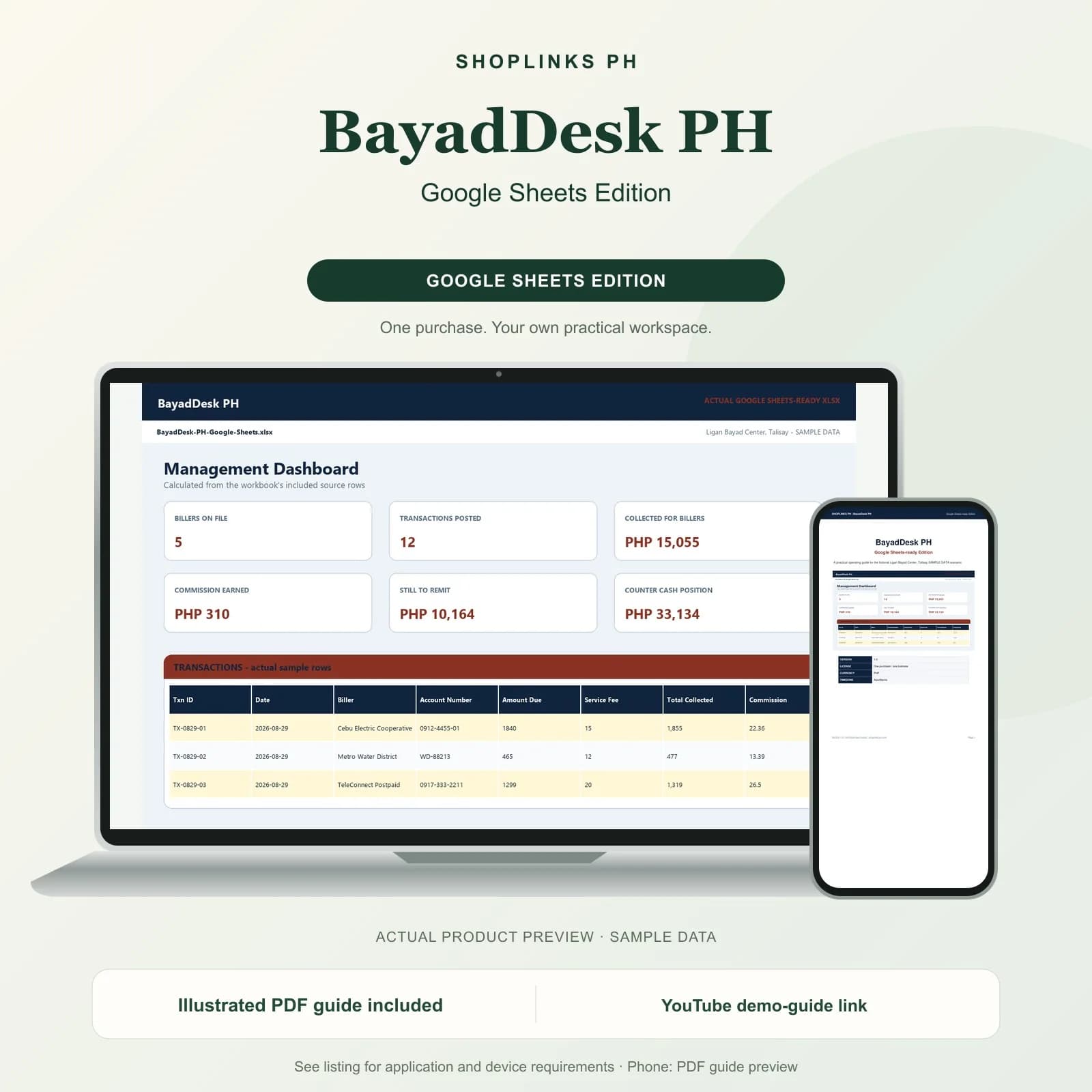 BayadDesk PH - Google Sheets Edition product preview