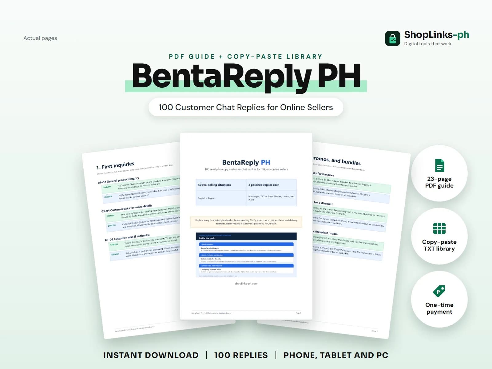Copy, personalize, check, and send a better customer reply.