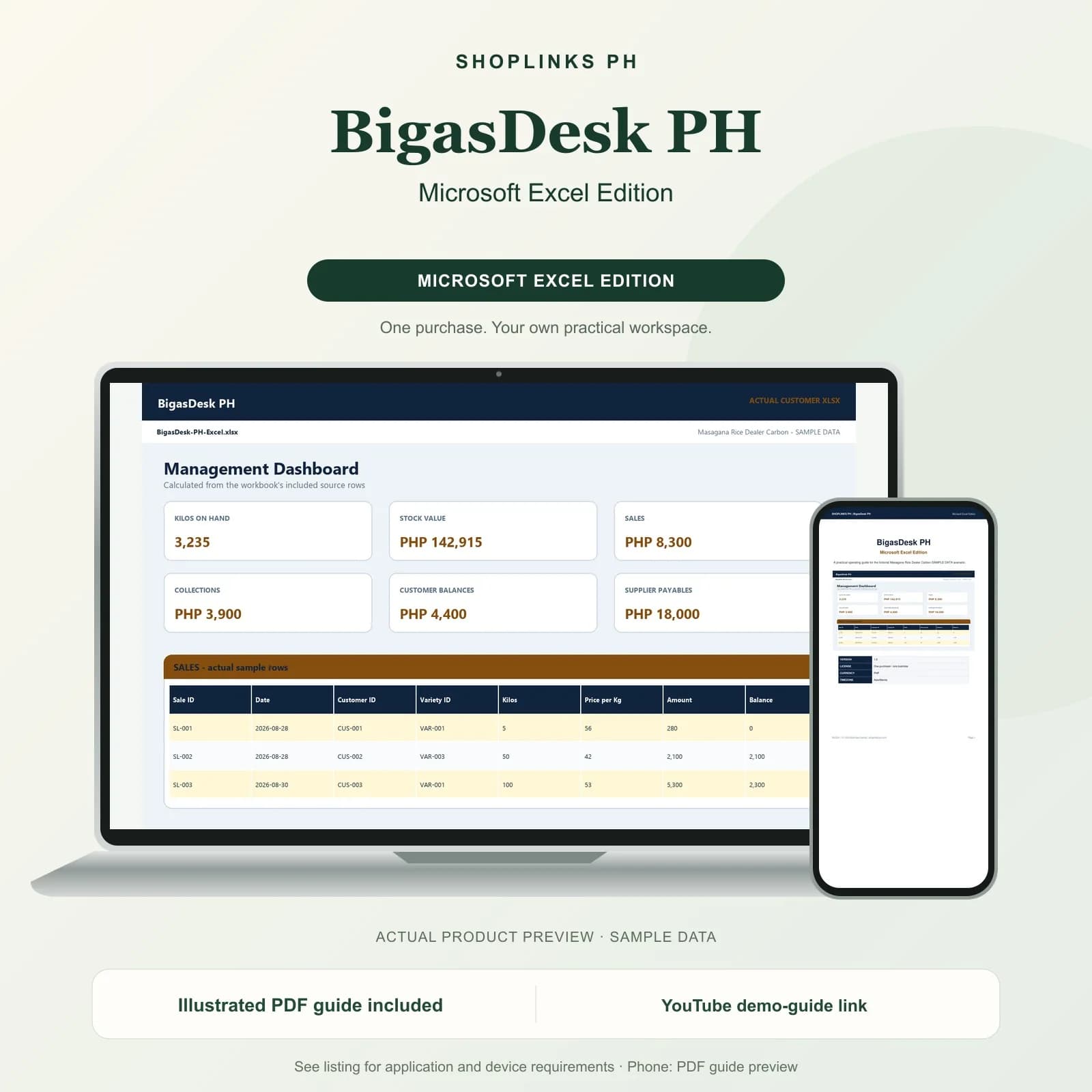 BigasDesk PH - Microsoft Excel Edition product preview