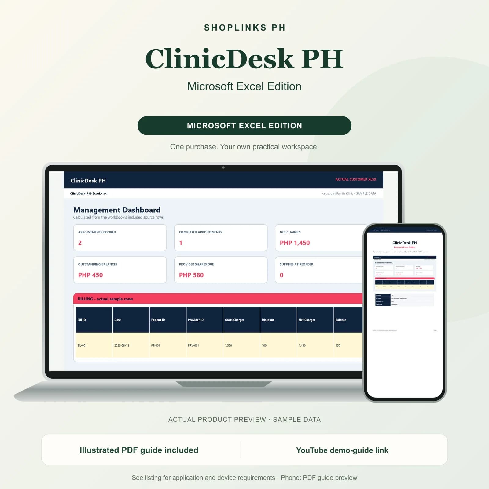 ClinicDesk PH - Microsoft Excel Edition product preview