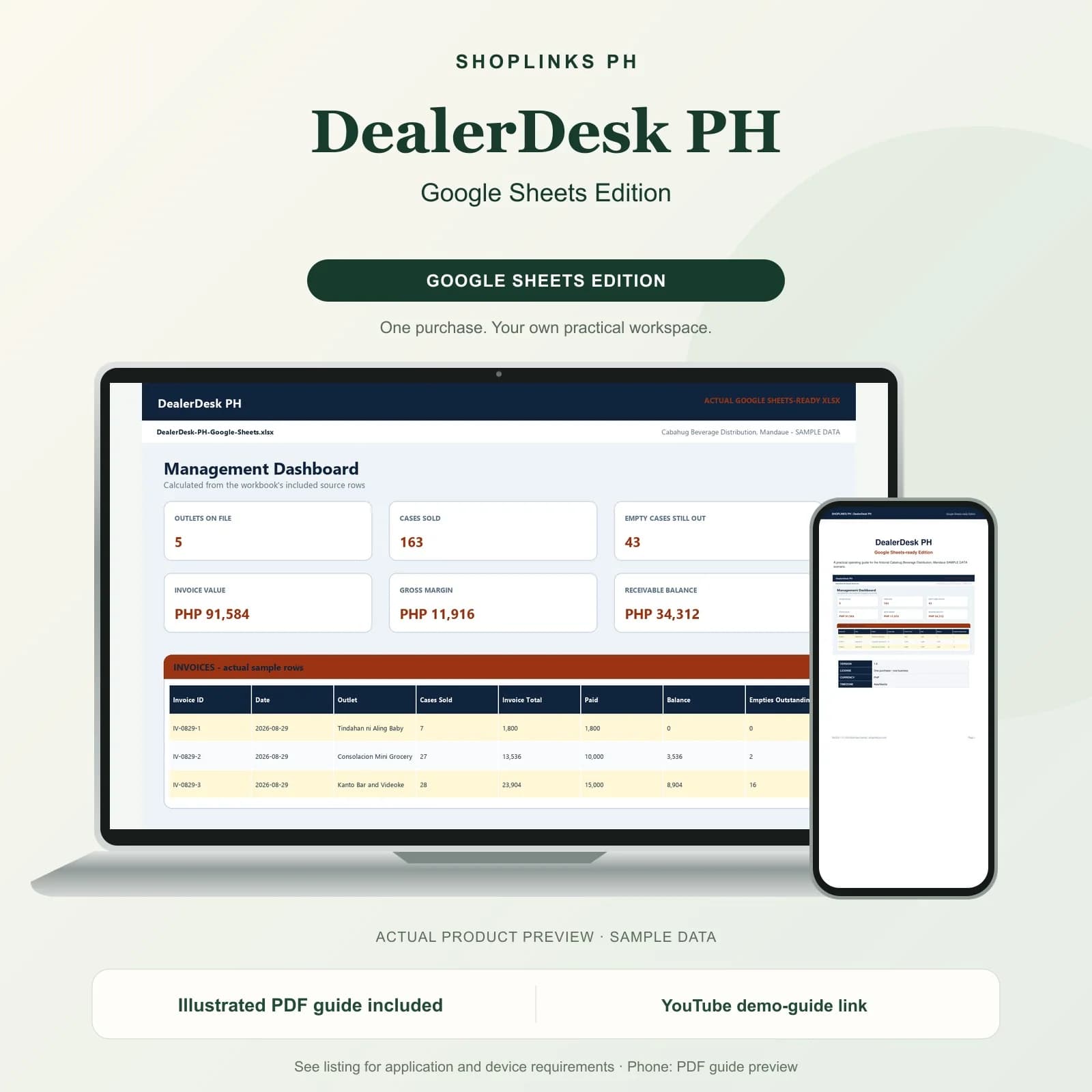 DealerDesk PH - Google Sheets Edition product preview