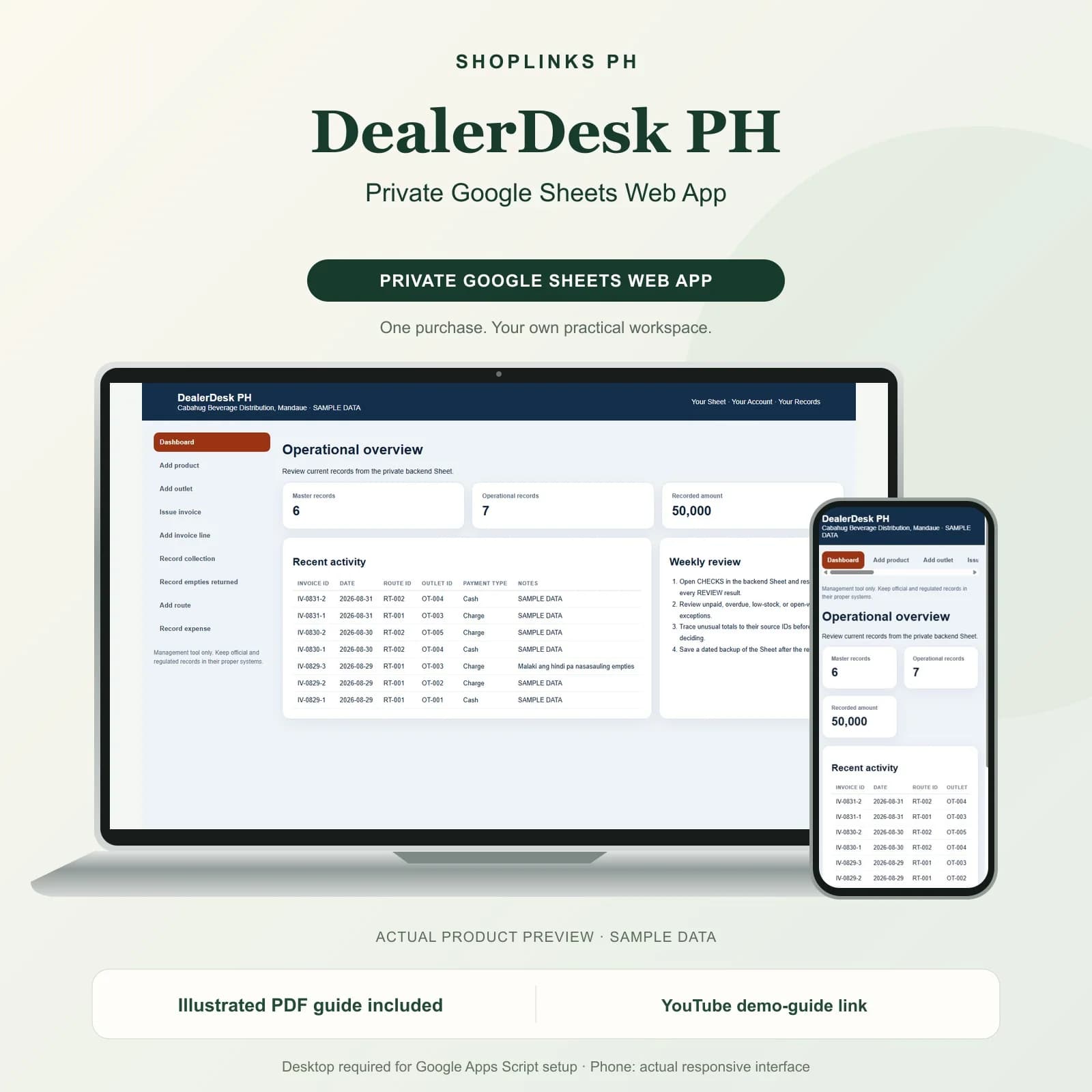 DealerDesk PH - Private Google Sheets Web App product preview