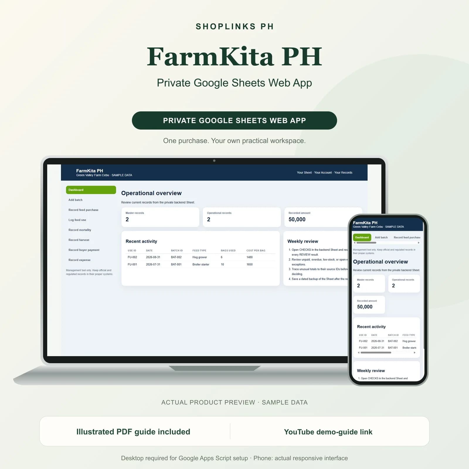 FarmKita PH - Private Google Sheets Web App product preview