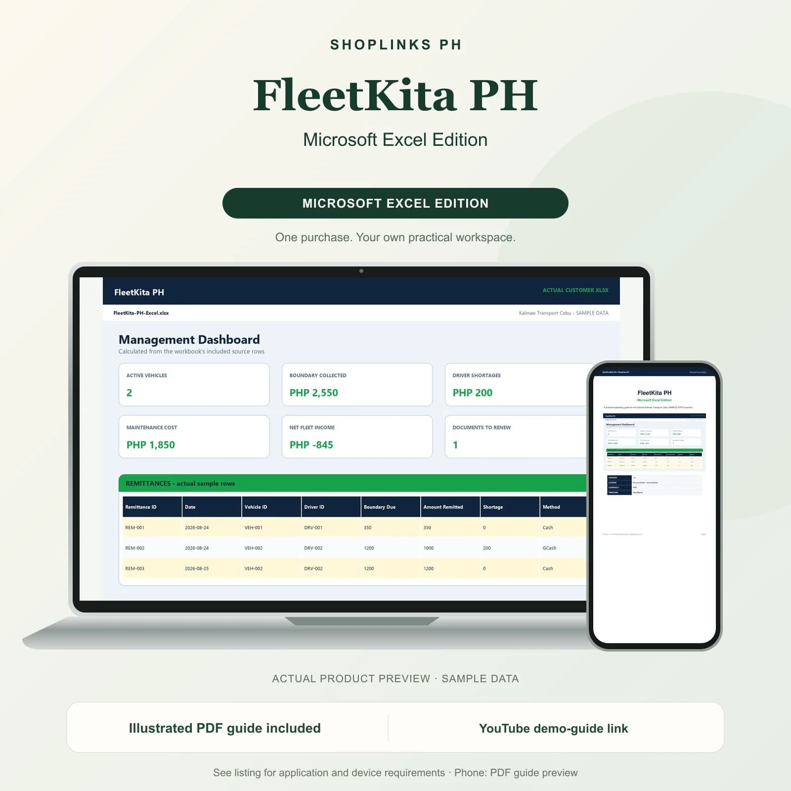FleetKita PH - Microsoft Excel Edition product preview