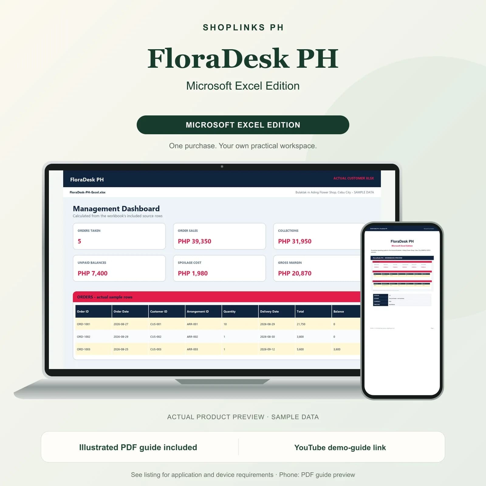 FloraDesk PH - Microsoft Excel Edition product preview