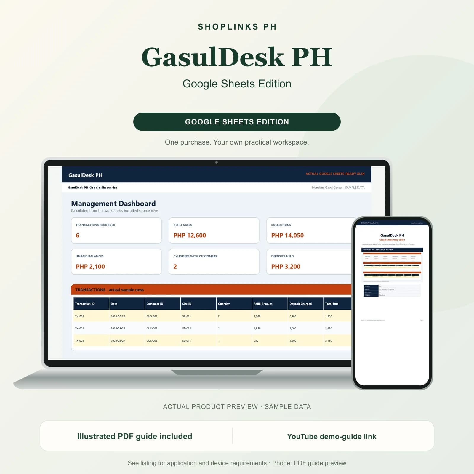 GasulDesk PH - Google Sheets Edition product preview