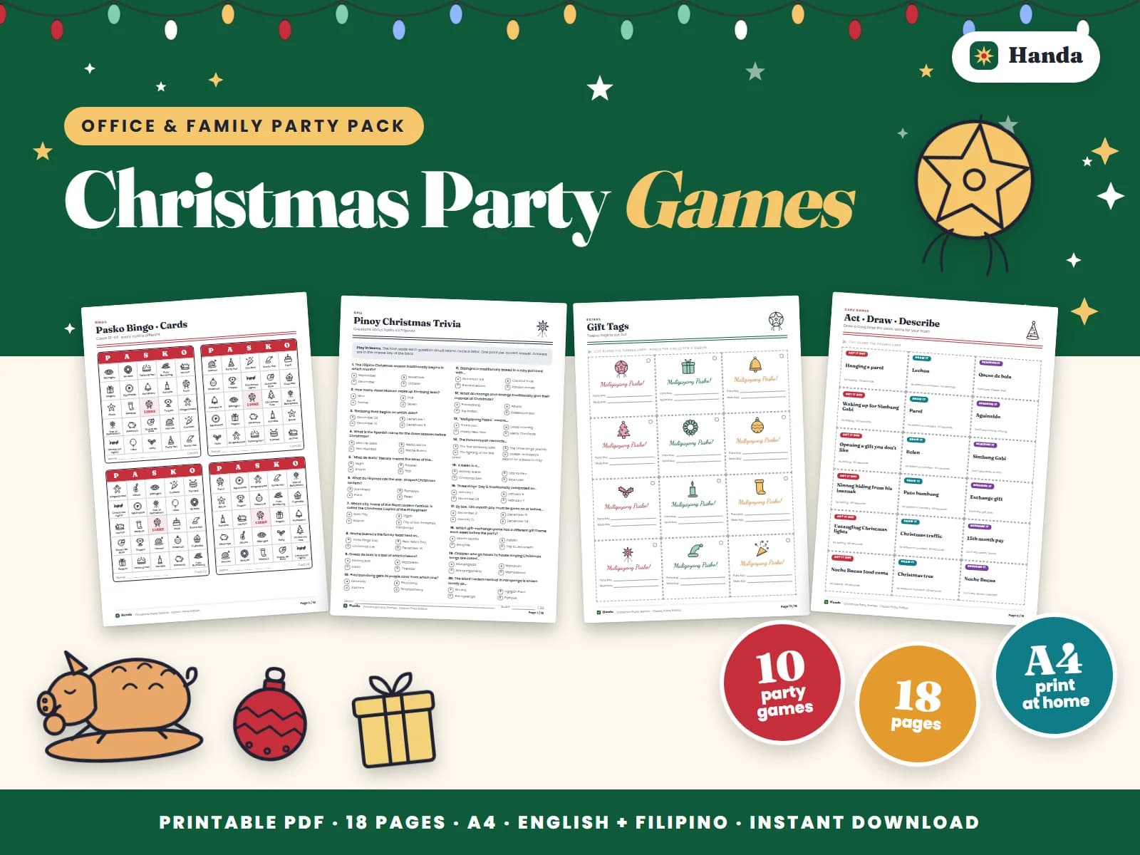 Ten ready-to-print games and activities for the office, barkada and family Christmas party.