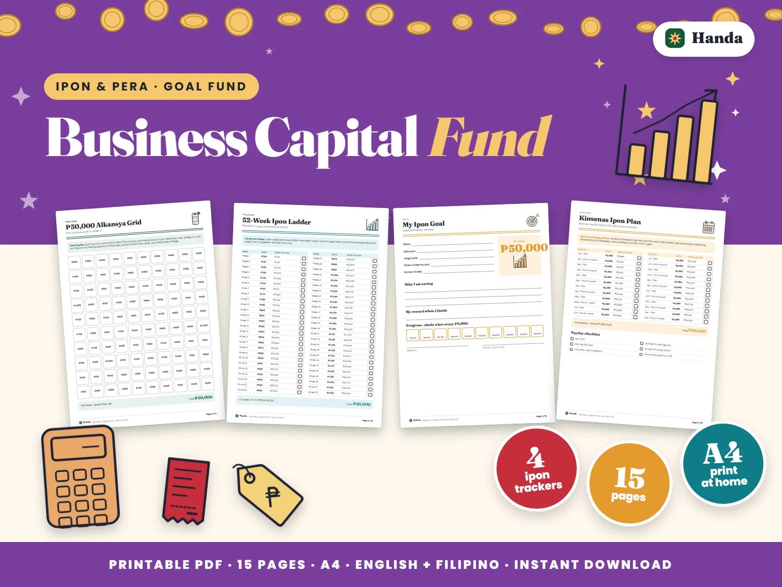 Save ₱50,000 of starting capital, with a business starter budget.