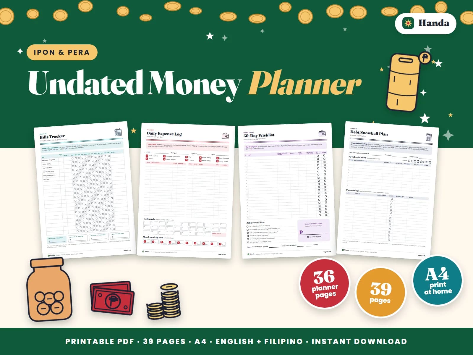 The complete money planner, undated: start in any month of any year.