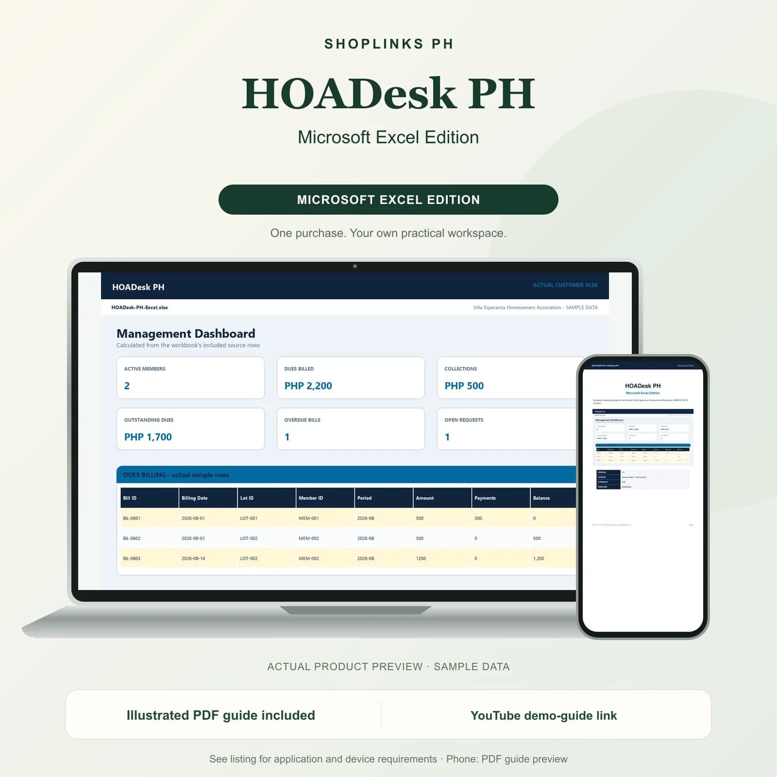 HOADesk PH - Microsoft Excel Edition product preview