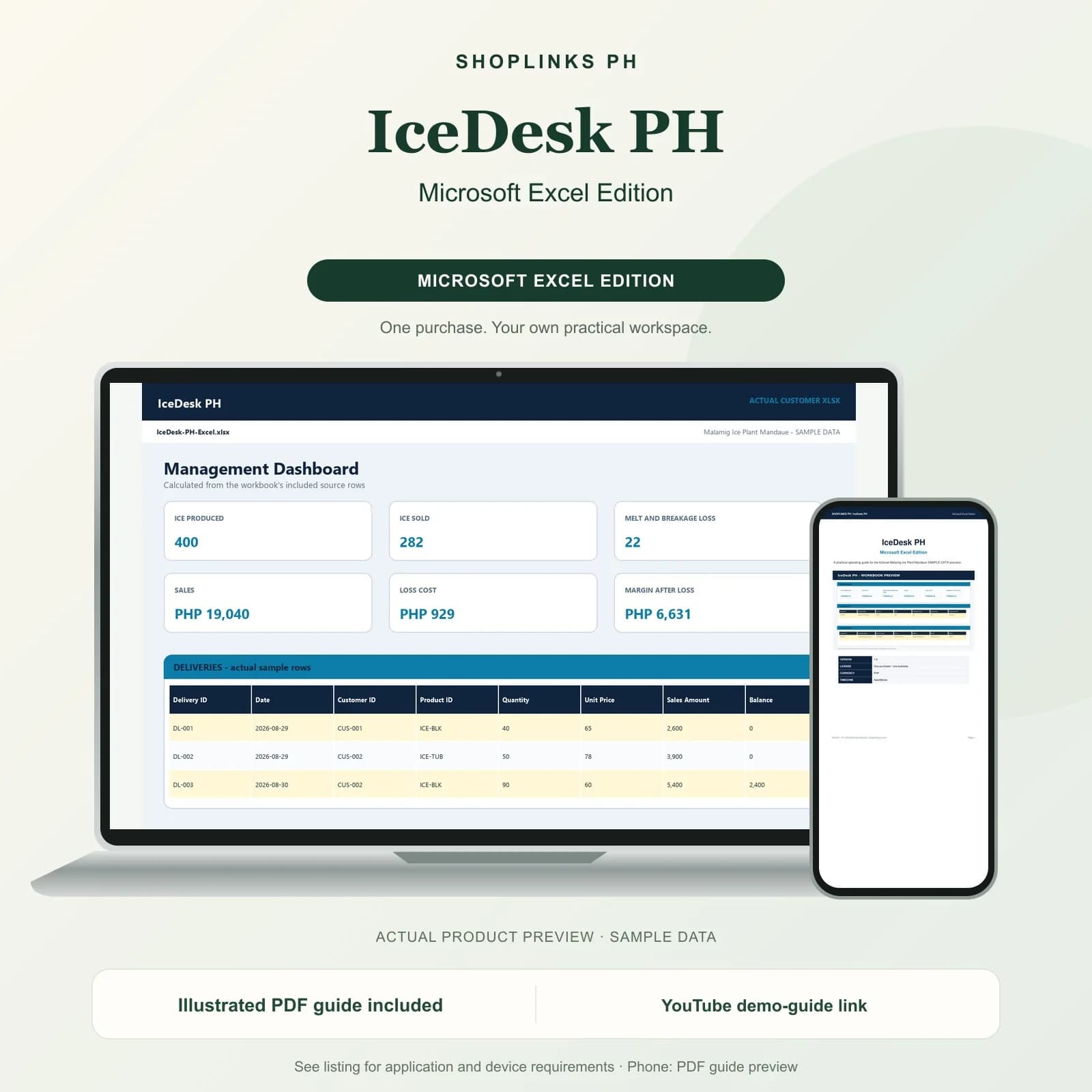IceDesk PH - Microsoft Excel Edition product preview