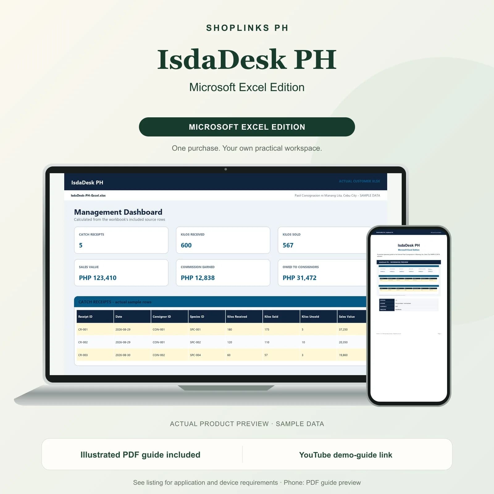 IsdaDesk PH - Microsoft Excel Edition product preview
