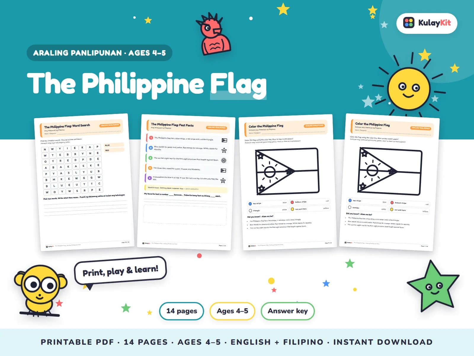 Araling Panlipunan activities about the Philippines.