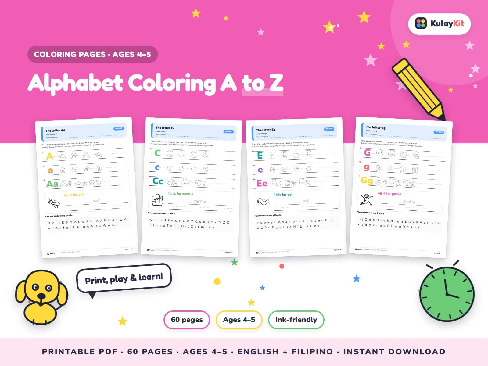 Colorful, modern coloring pages drawn for Filipino kids.