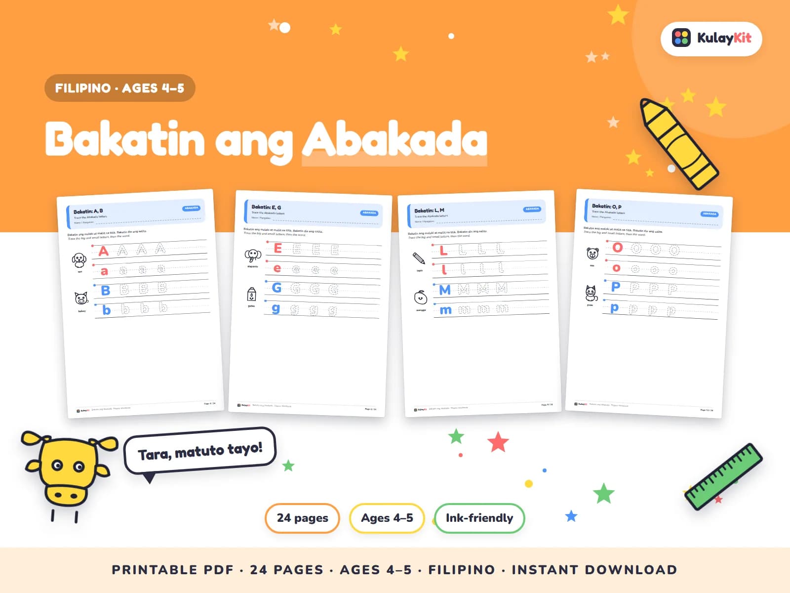 Wikang Filipino worksheets written in natural, correct Filipino.