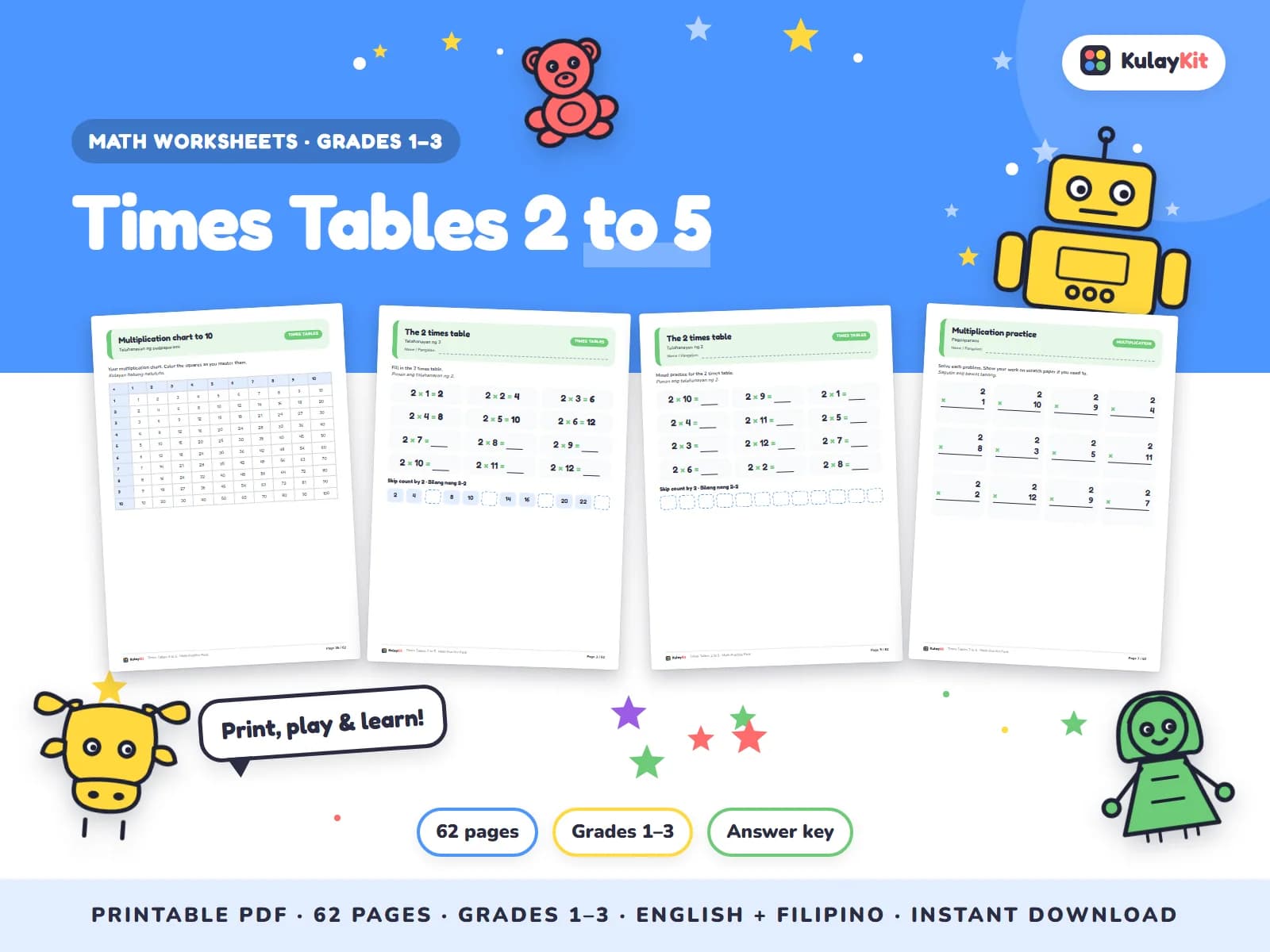 Math practice with clear drills, pictures, and Philippine money.