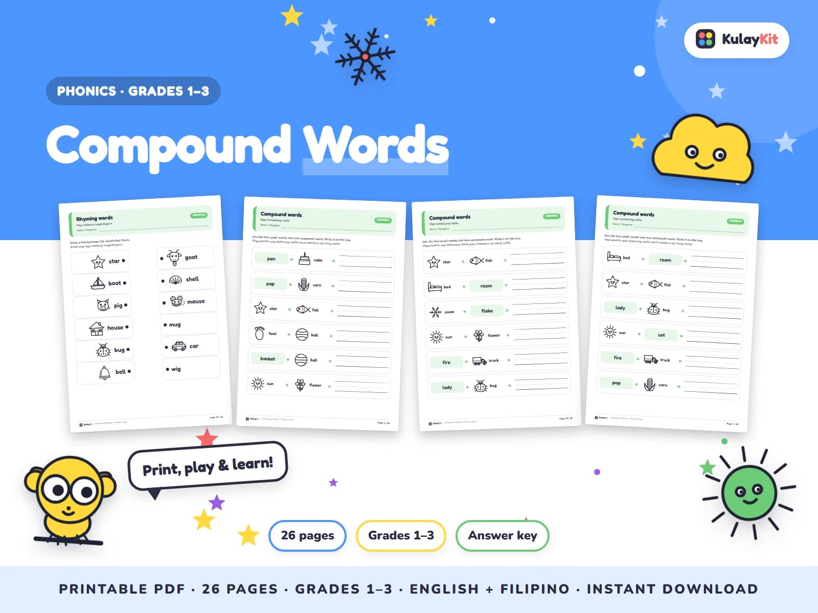 Phonics and alphabet practice for early readers.