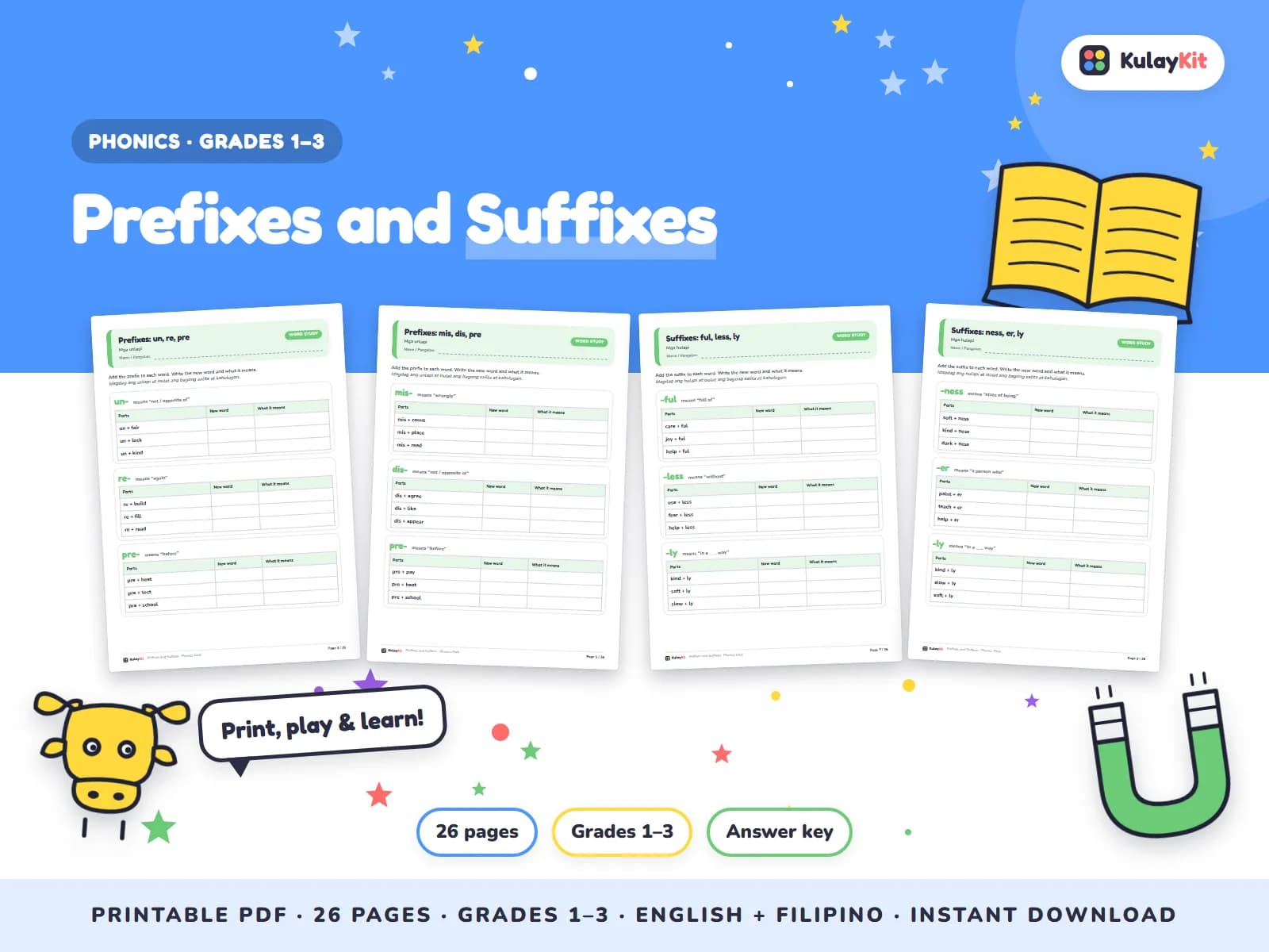 Phonics and alphabet practice for early readers.