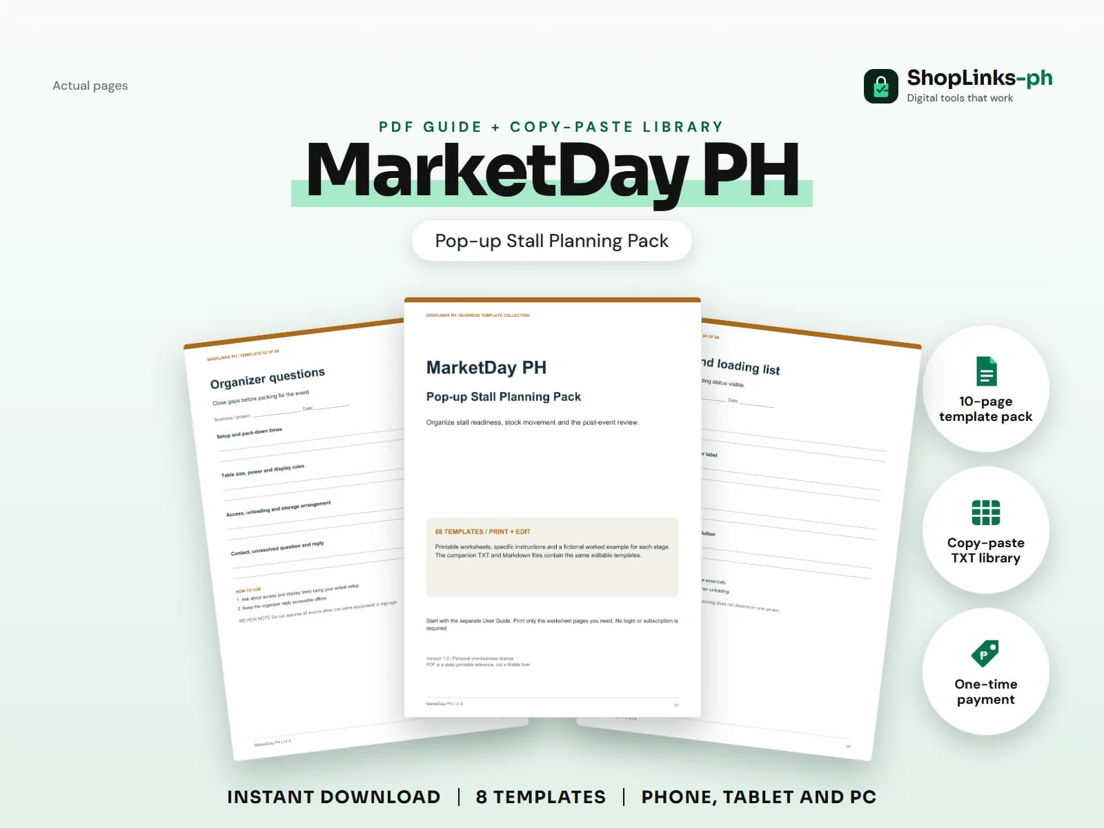 Organize stall readiness, stock movement and the post-event review.