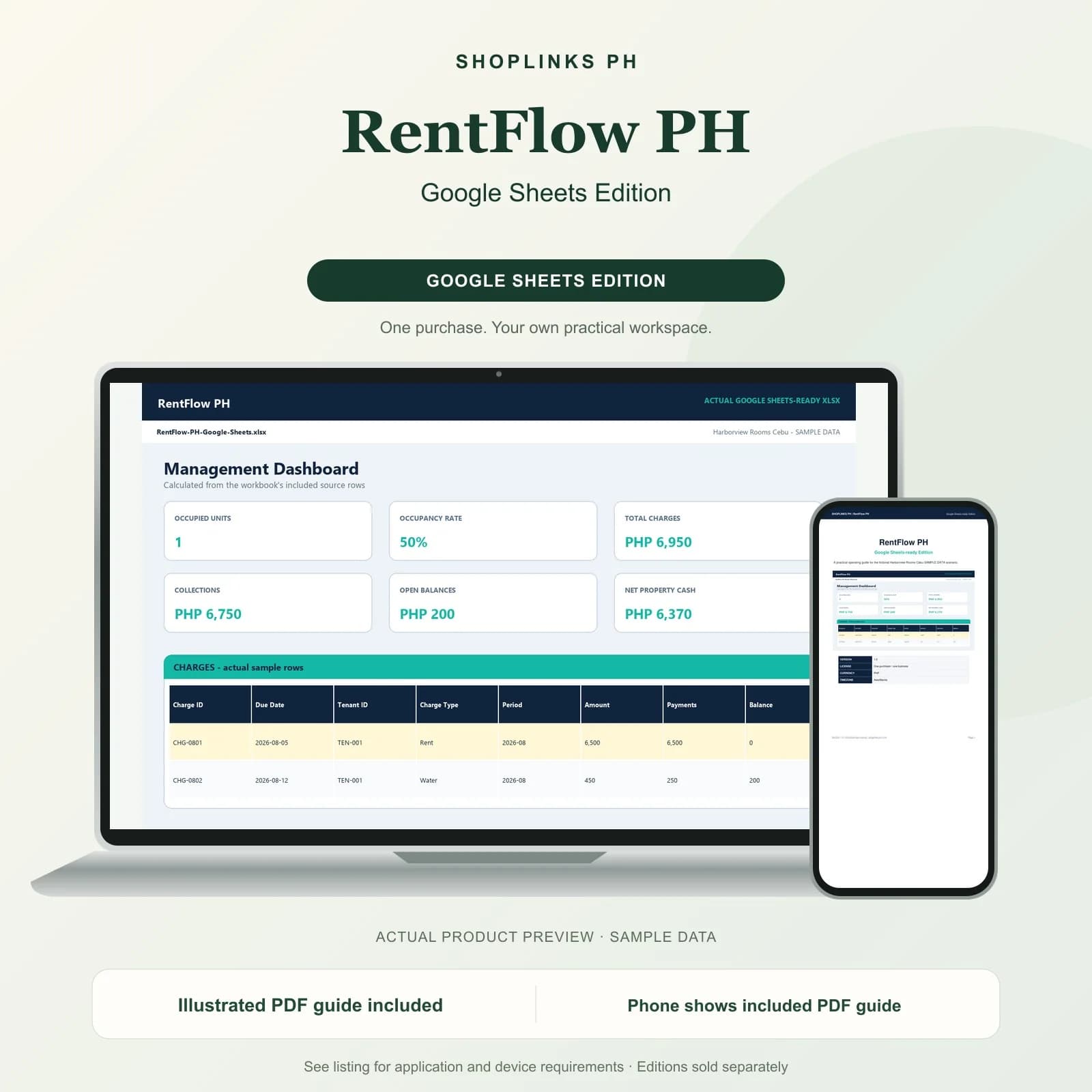 RentFlow PH - Google Sheets Edition product preview