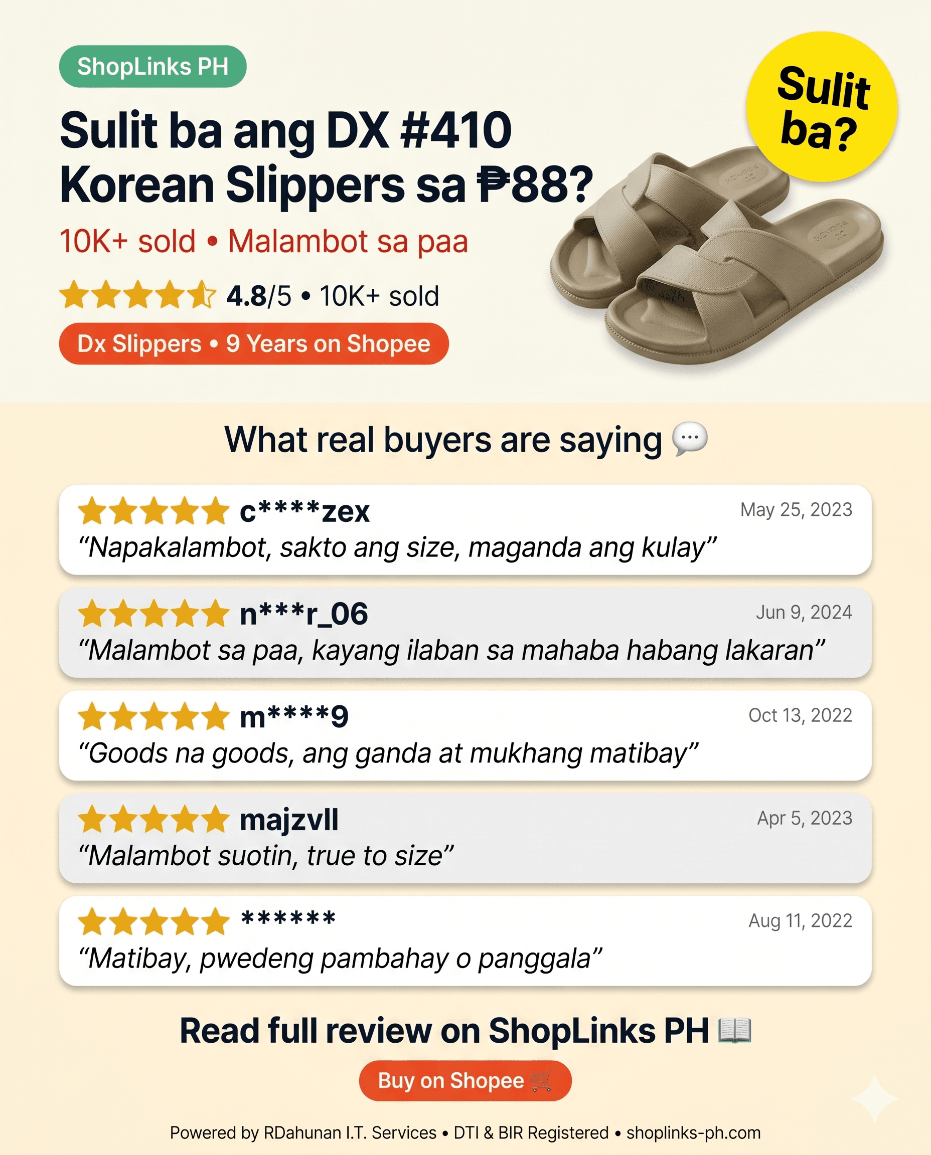 Sulit ba ang DX #410 Korean Slippers sa ₱88? cover