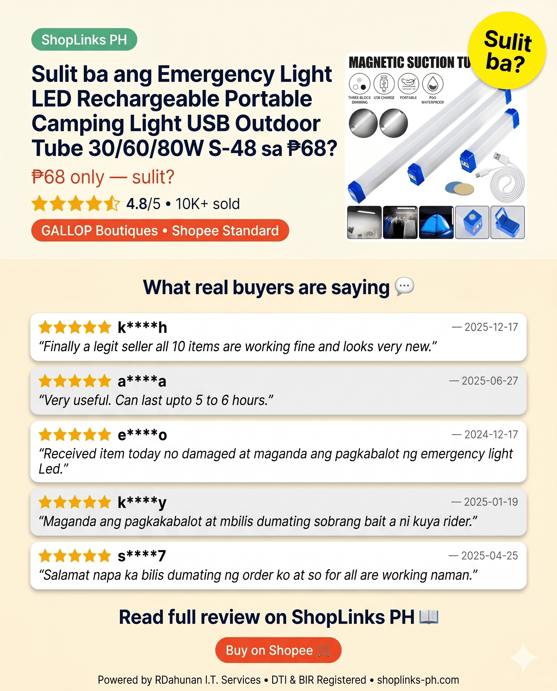 Sulit ba ang Emergency Light LED Rechargeable? cover image