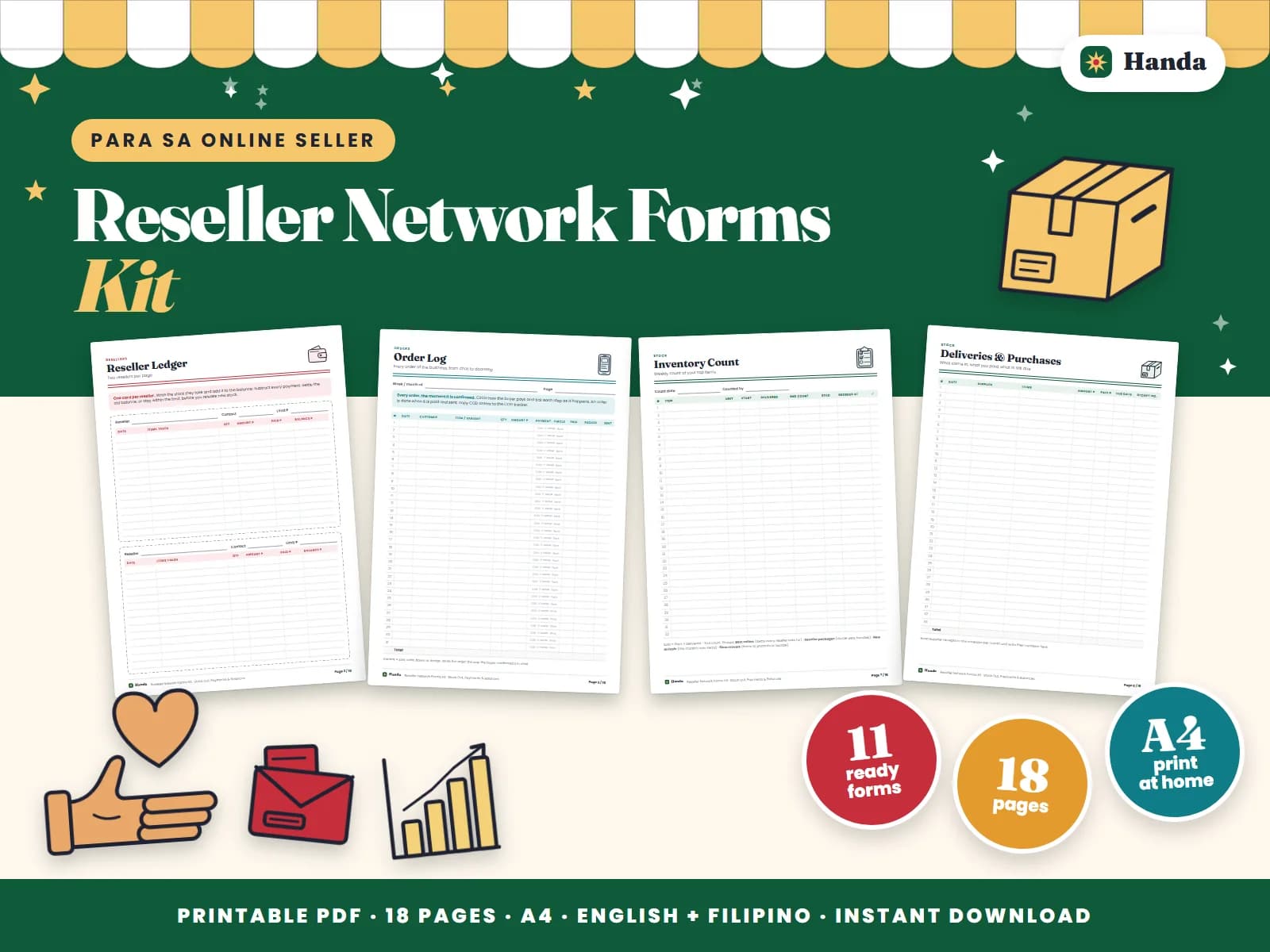 Reseller ledgers, stock and deliveries, collections and orders for sellers who supply their own resellers.