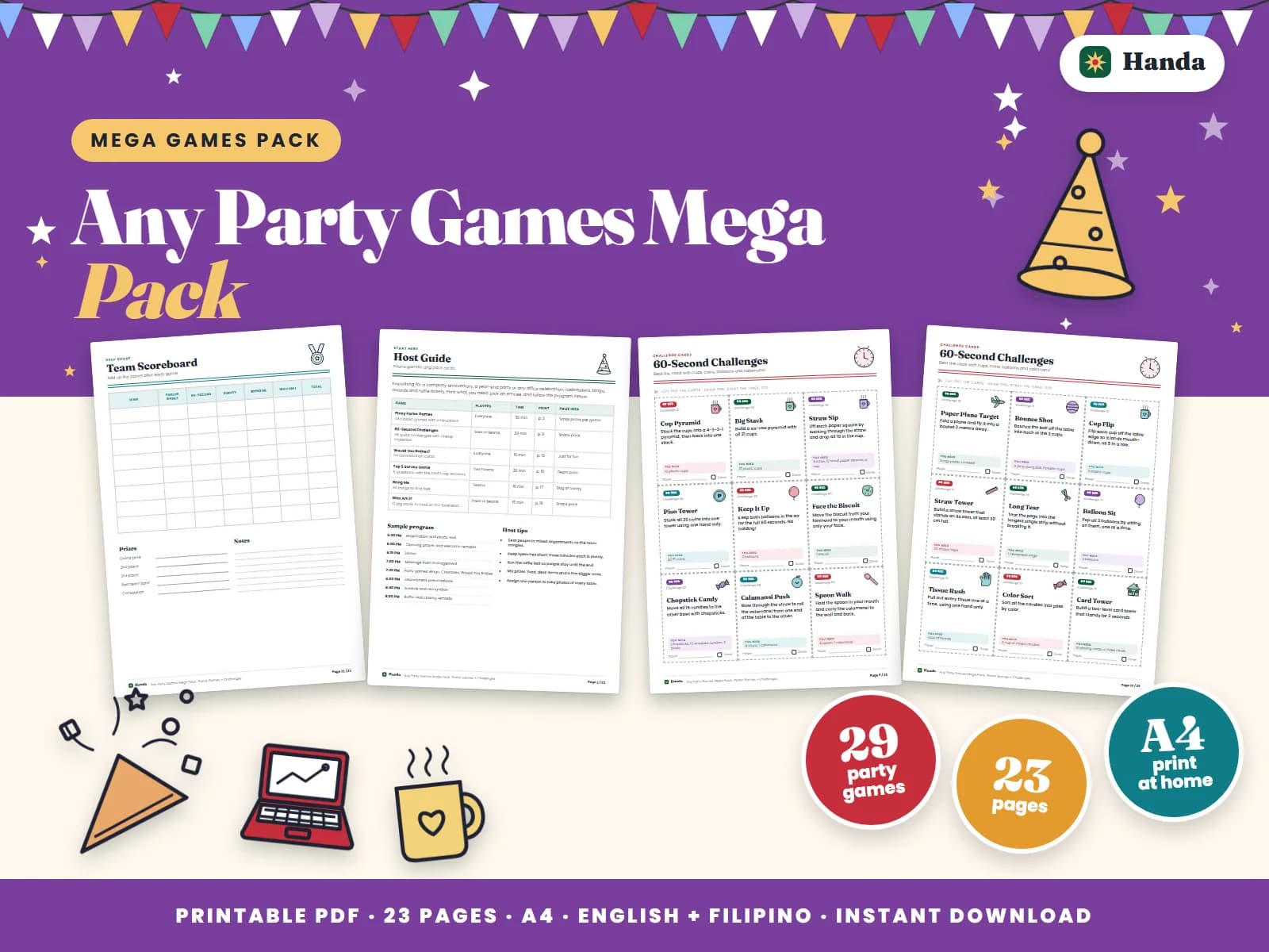 Pinoy parlor games, 60-second challenges, conversation games, Bring Me and Who Am I?