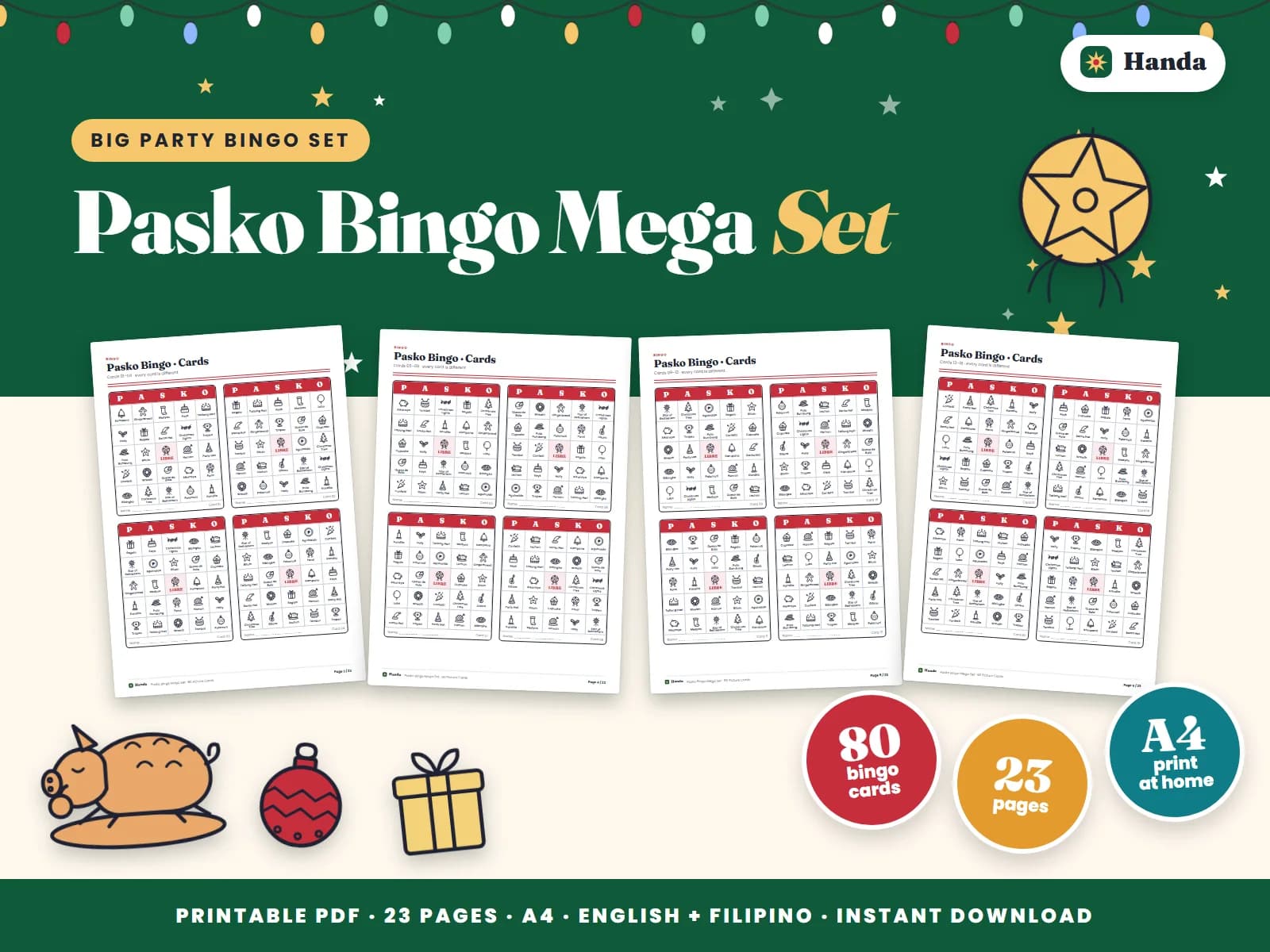 Eighty different bingo cards: enough for the whole company or barangay.
