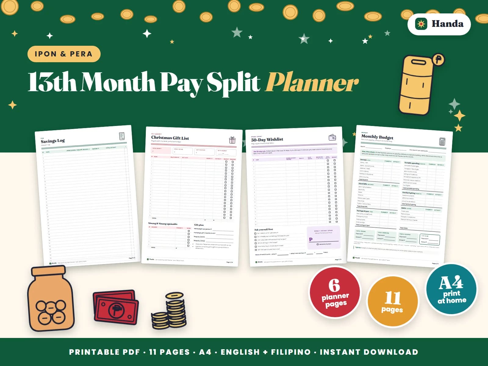 Split the 13th month pay and bonus before it disappears: buckets, gifts and sinking funds.