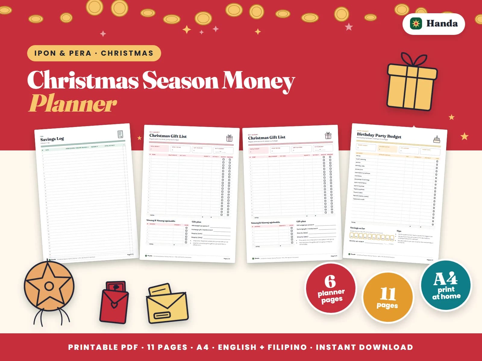 Gifts, aguinaldo, 13th month split, a December budget and a savings grid.