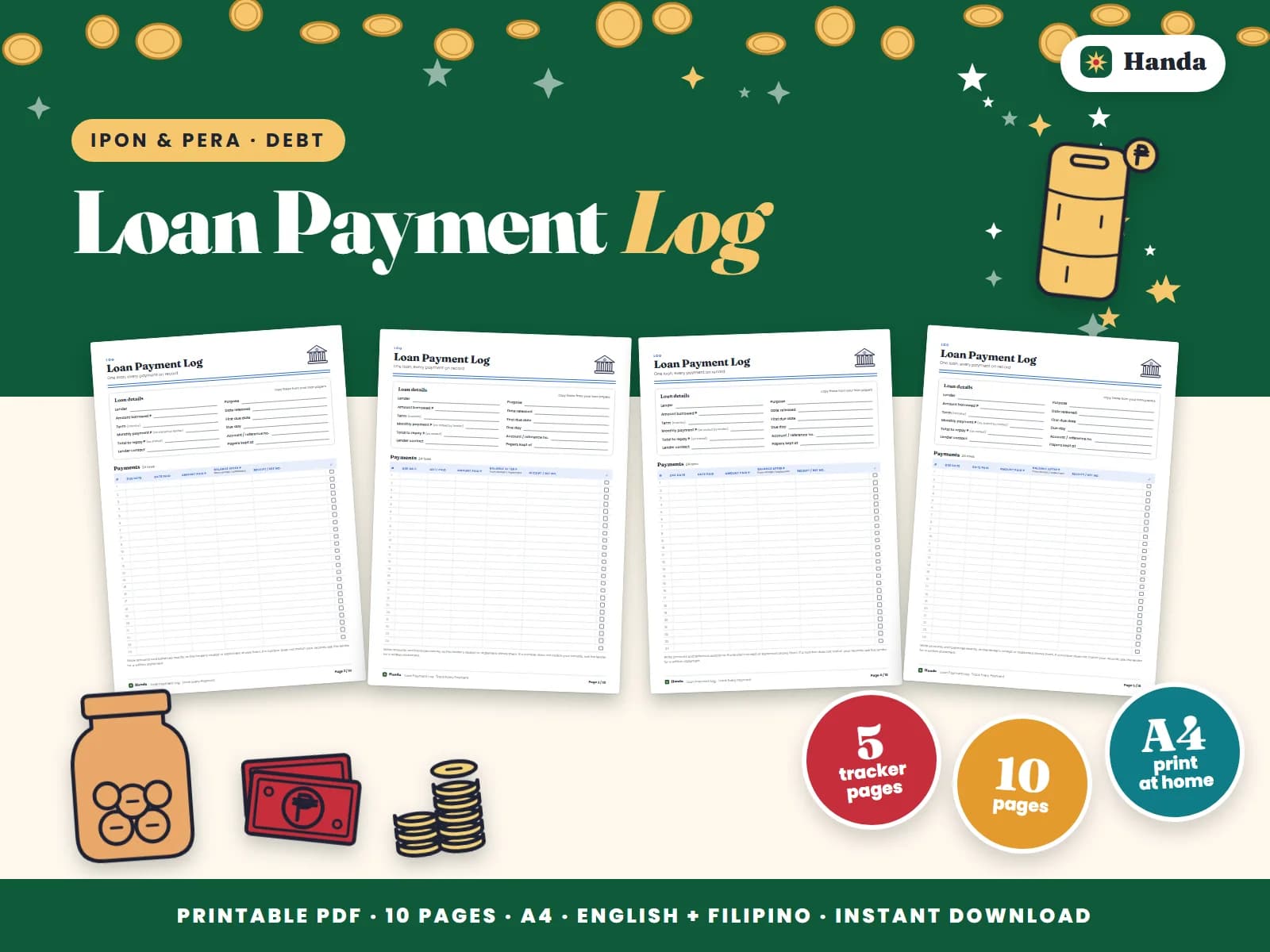 Loan details and payment logs so you always know your balance.
