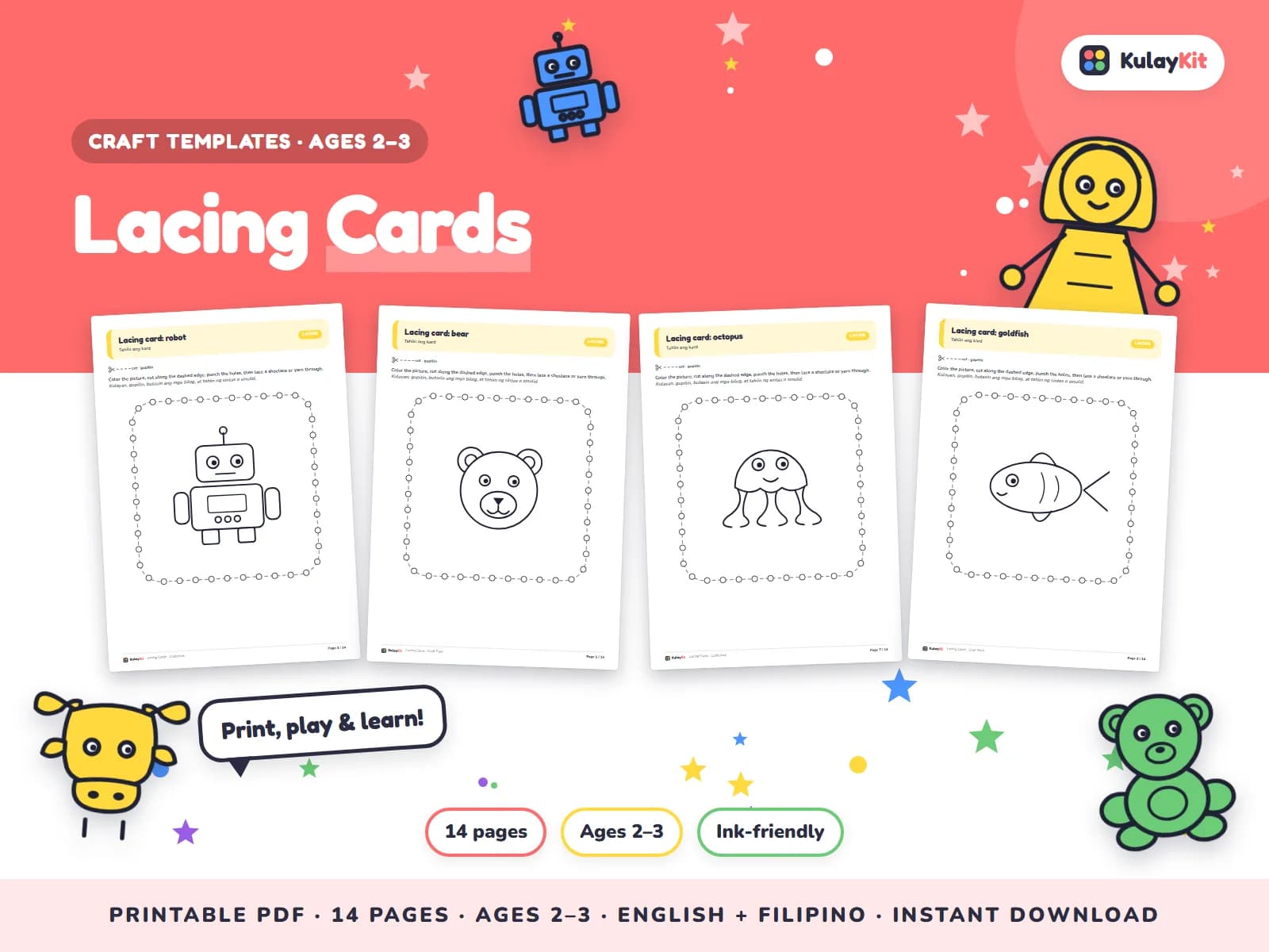 Cut, fold, and glue paper crafts.