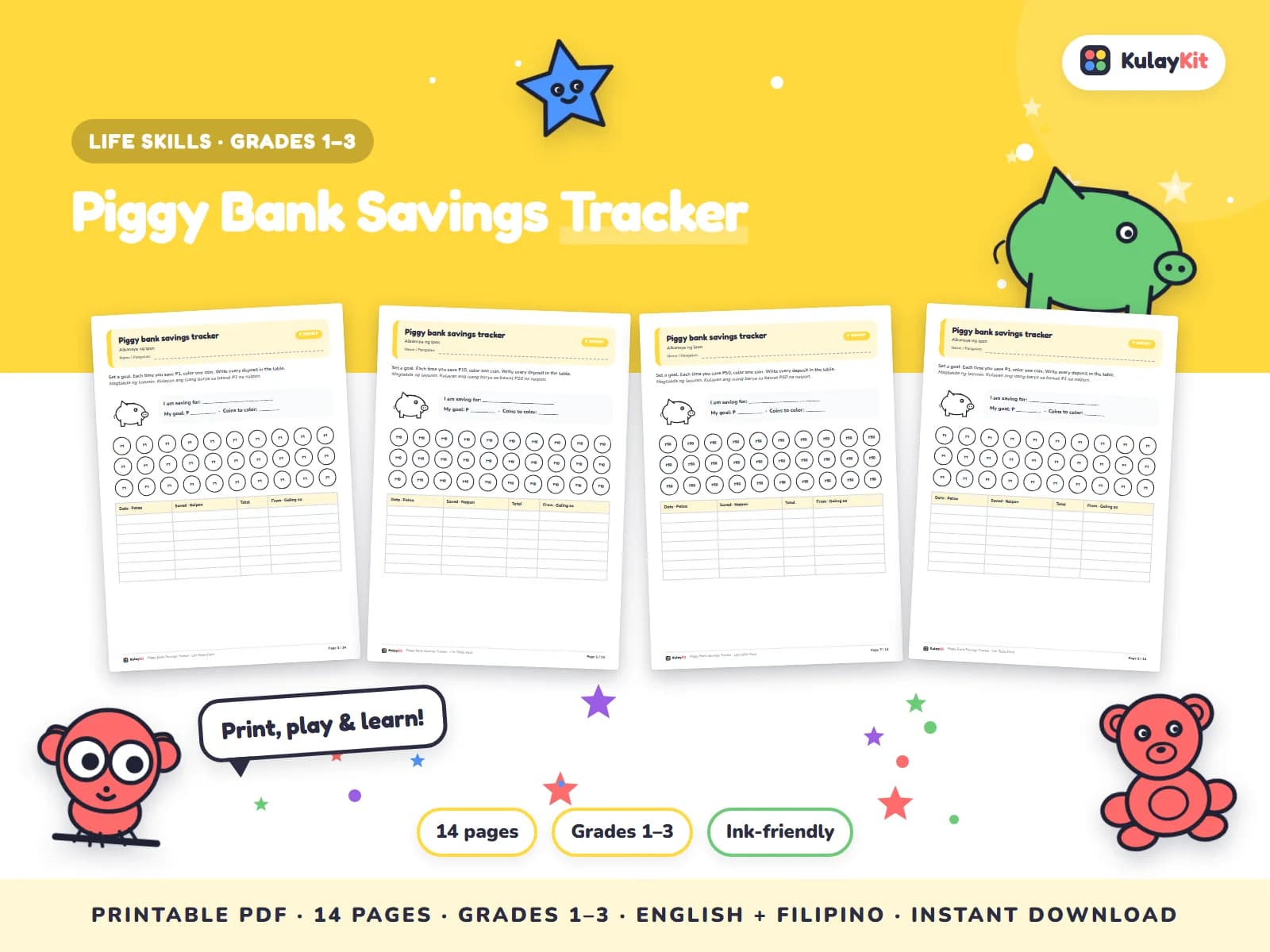 Charts, trackers, and values pages for growing kids.