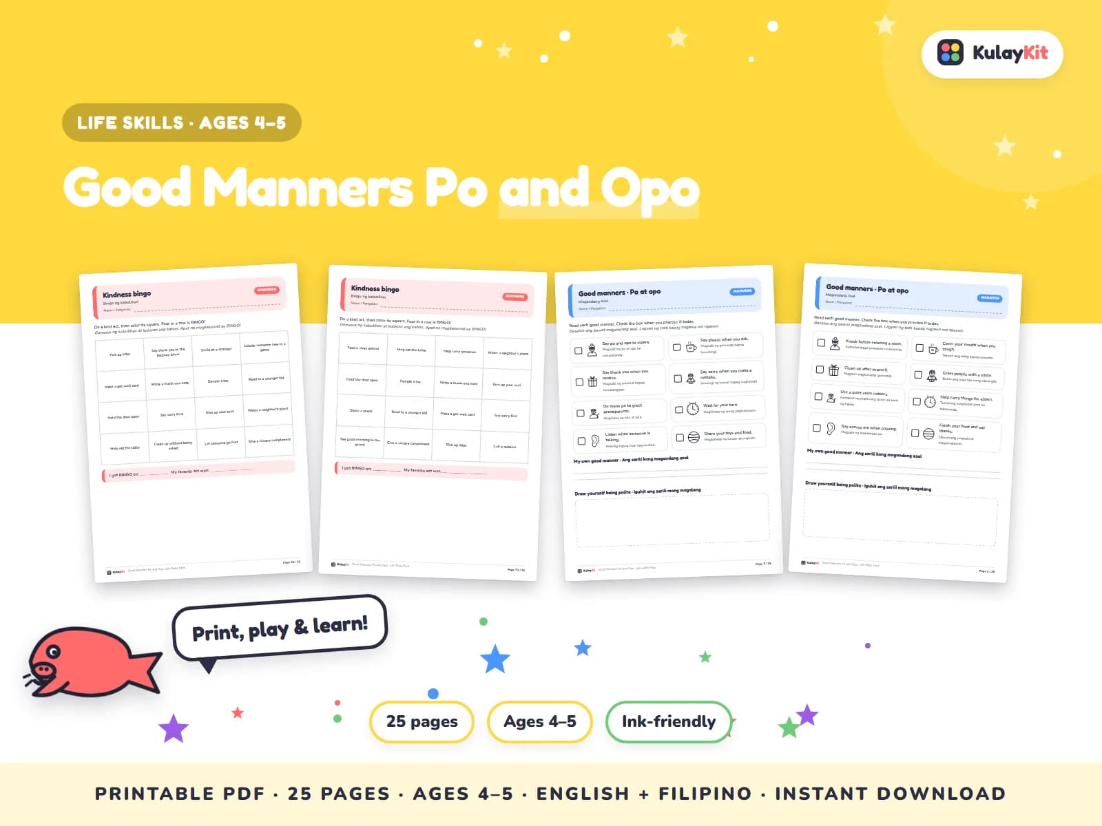 Charts, trackers, and values pages for growing kids.