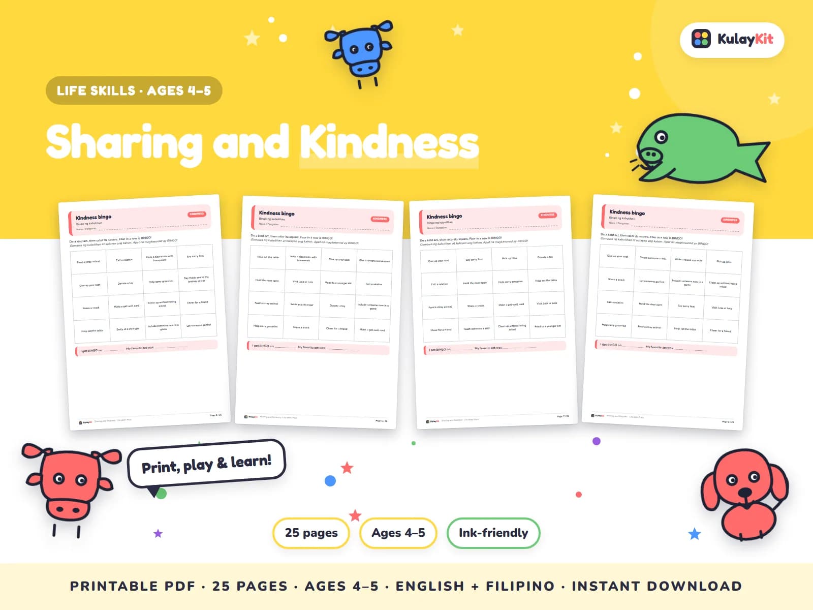 Charts, trackers, and values pages for growing kids.