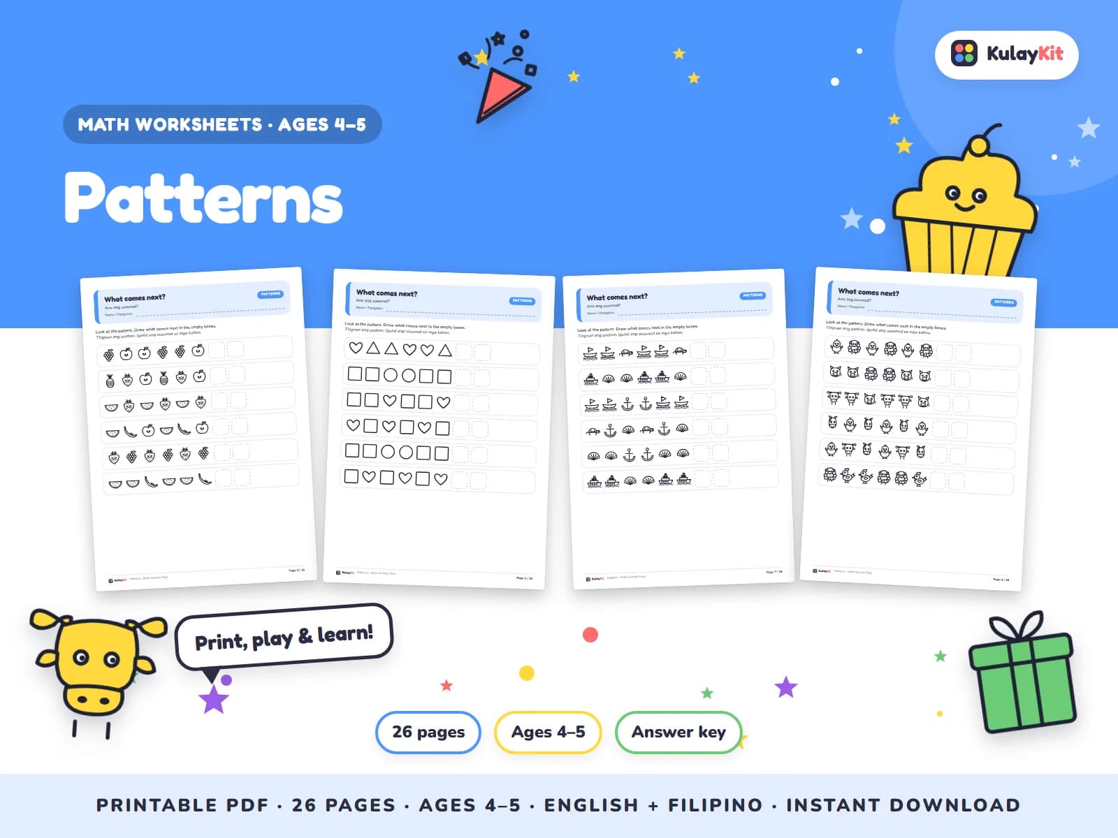 Math practice with clear drills, pictures, and Philippine money.