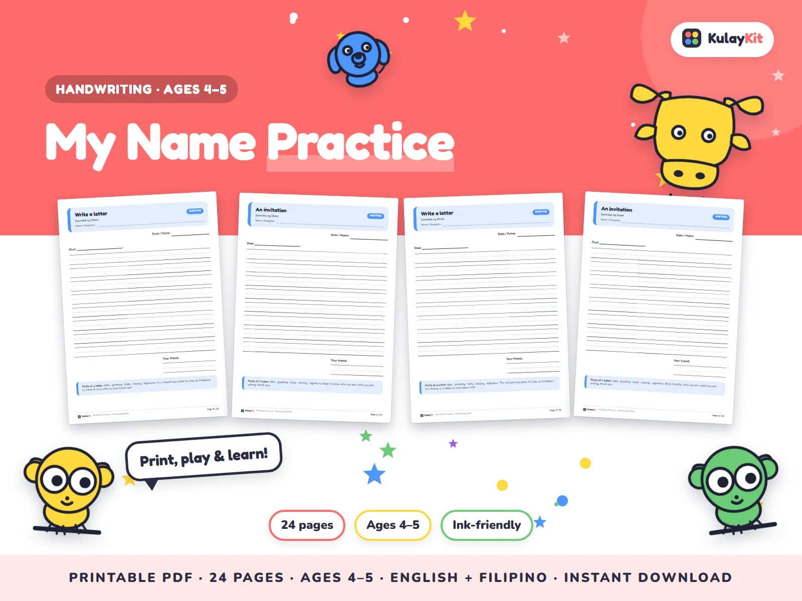 Tracing and handwriting practice that builds confident, neat writing.